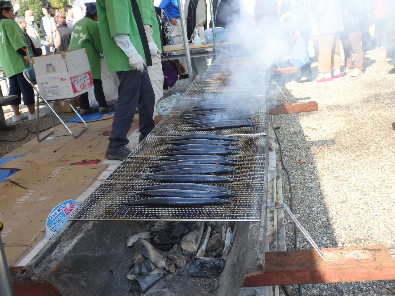 岐阜県関市道の駅むげ川　2019年秋の大感謝祭　さんま炭火焼き