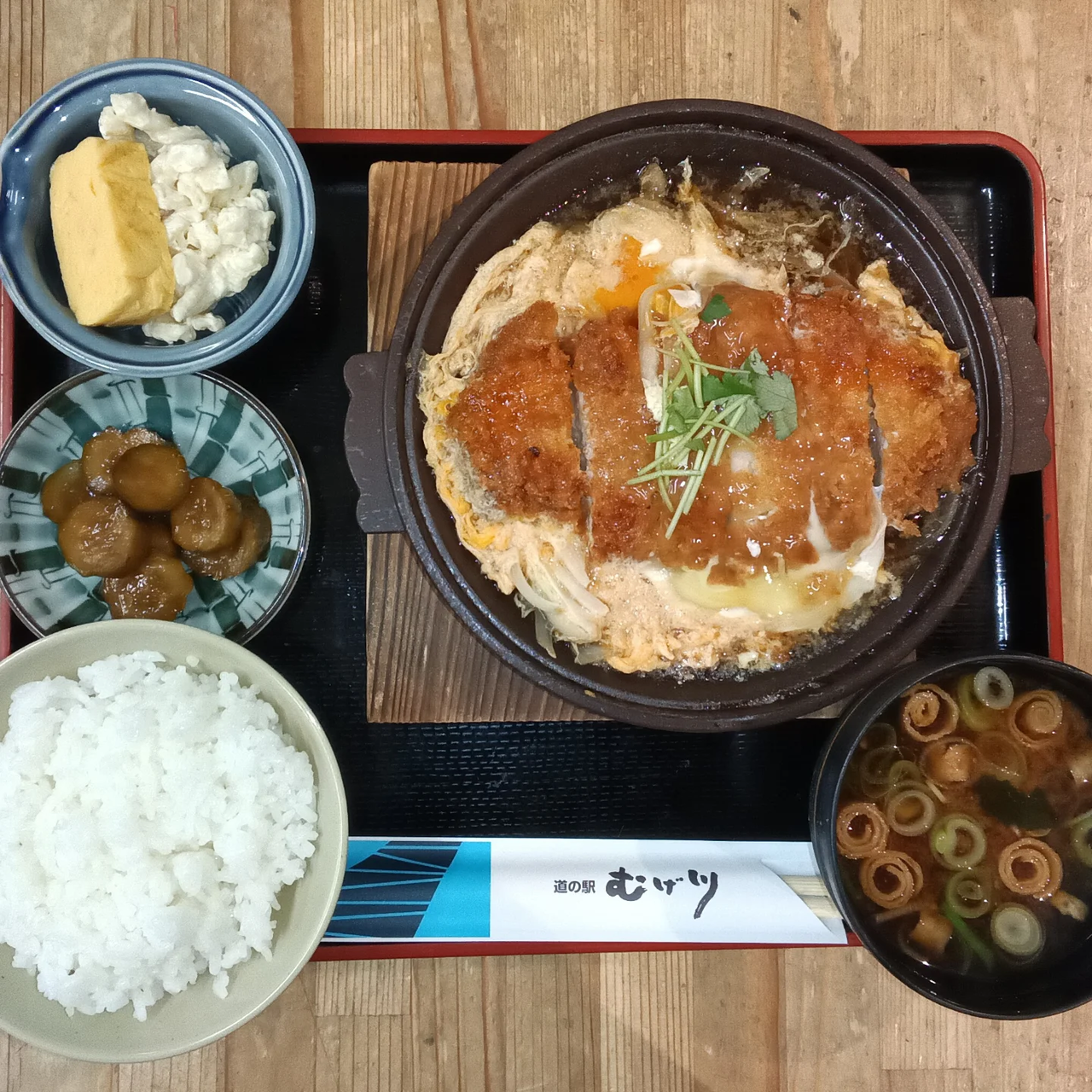 関市道の駅むげ川　感謝祭ランチ　煮かつ玉子とじ